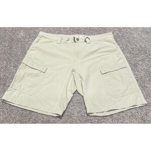 Ascend Mens Size 36 Cargo Hiking Outdoor Shorts Beige 4 Pockets Performance 10"